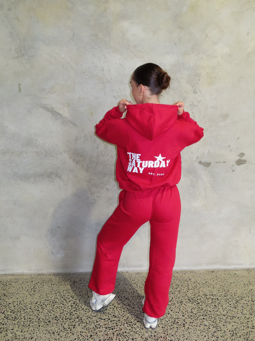 STAR COLLECTION - HOODIE CRIMSON RED