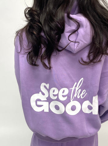 tsw leisure club - SEE THE GOOD purple hoodie