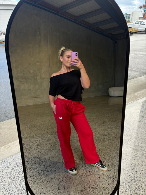 STAR COLLECTION - TRACK PANT CRIMSON RED