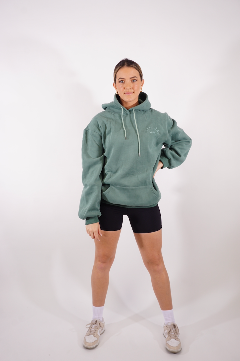 tsw leisure club - soft evergreen longline unisex hoodie